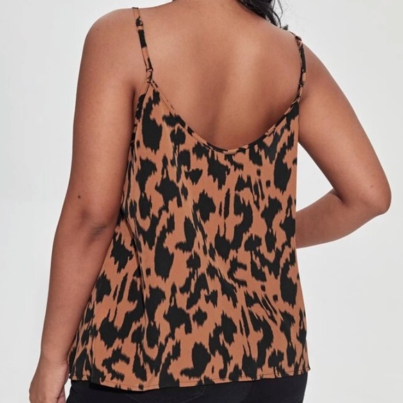 NEW| Cowl Neck Leopard Print Cami Top - Picture 2 of 5